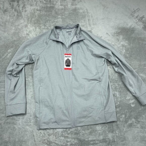 Bench Urbanwear Full-Zip Mens Jacket Medium Moisture-Wicking Light Gray a0117 - Picture 2 of 9